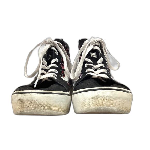 Vans OTW -Women's Sz 6 - Sk8 Hi -Black/Mini Flowers -Floral Skate Shoes - 721356 - Picture 2 of 11